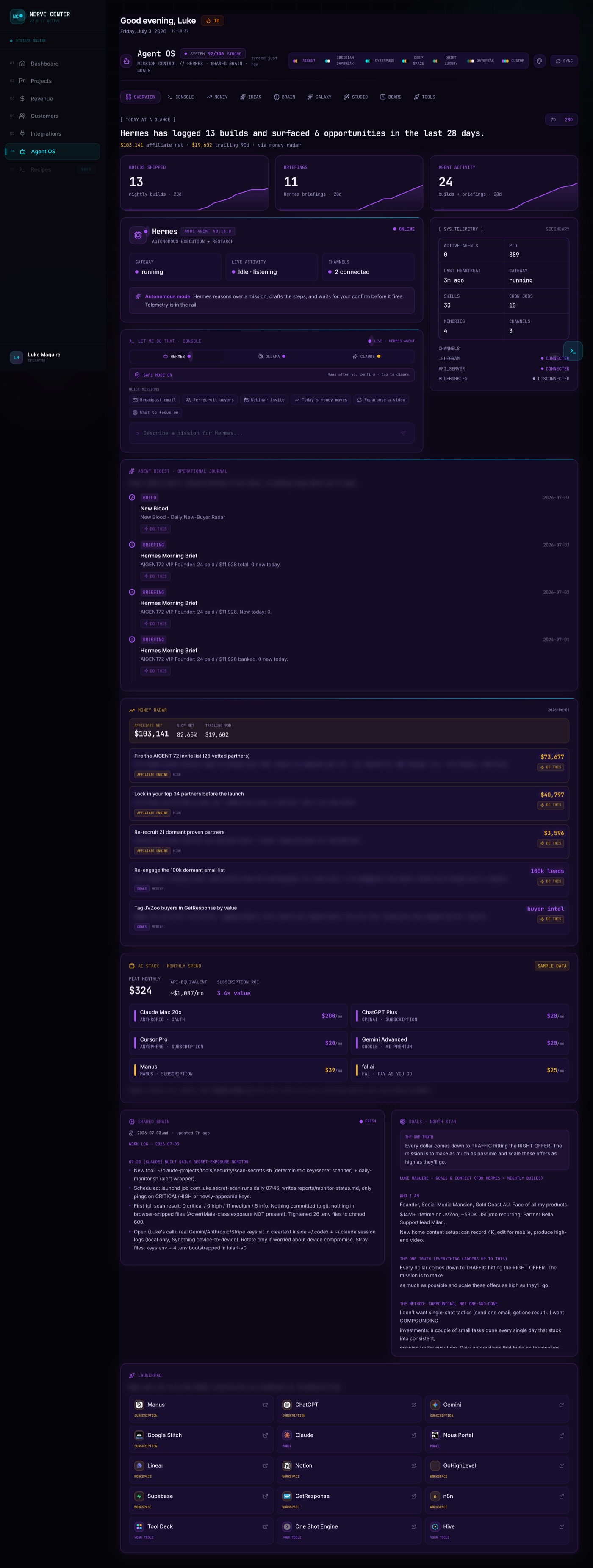 Agent OS Overview tab