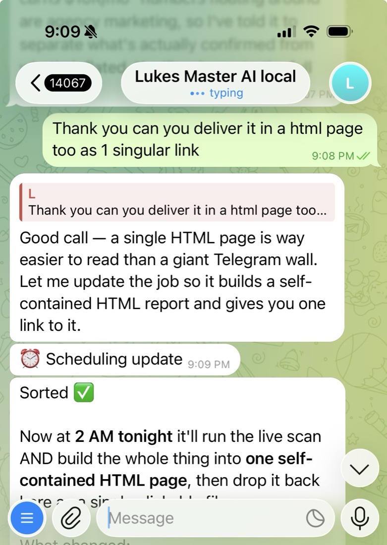 AI built the findings into one self-contained HTML page delivered as a link
